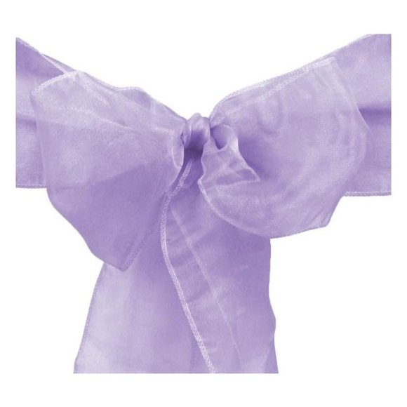 50 count | Lavender Purple Organza Sashes Wedding Chair Bows Dining Rustic Decor - Picture 1 of 2